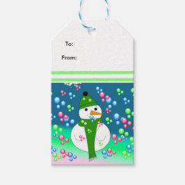 Snowman Bubble Explosion Cadeaulabel