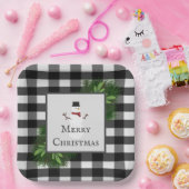 Snowman Buffalo Bord geplakt papier (Feest)