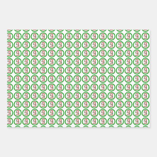 Snowman Buffalo Check Mushroom Gnoome Set van Gift Inpakpapier Vel (Voorkant 3)