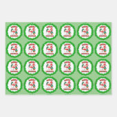 Snowman Buffalo Check Mushroom Gnoome Set van Gift Inpakpapier Vel (Voorkant)