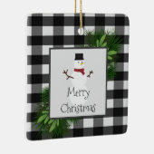 Snowman Buffalo Gepegisterd Ornament (Rechts)