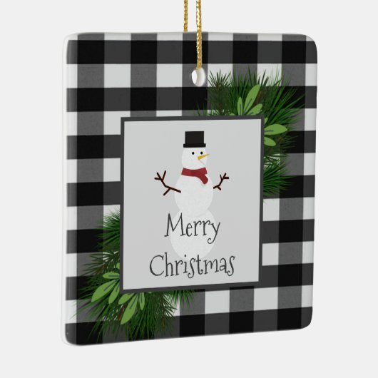 Snowman Buffalo Gepegisterd Ornament (Rechts)