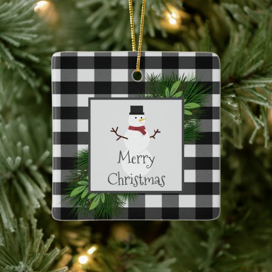 Snowman Buffalo Gepegisterd Ornament (Boom)