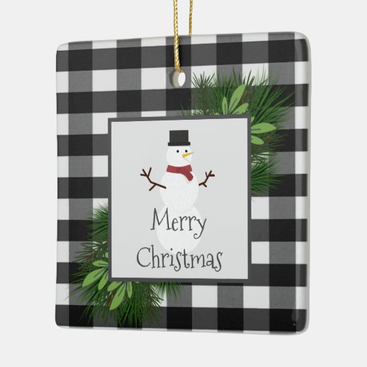 Snowman Buffalo Gepegisterd Ornament (Links)