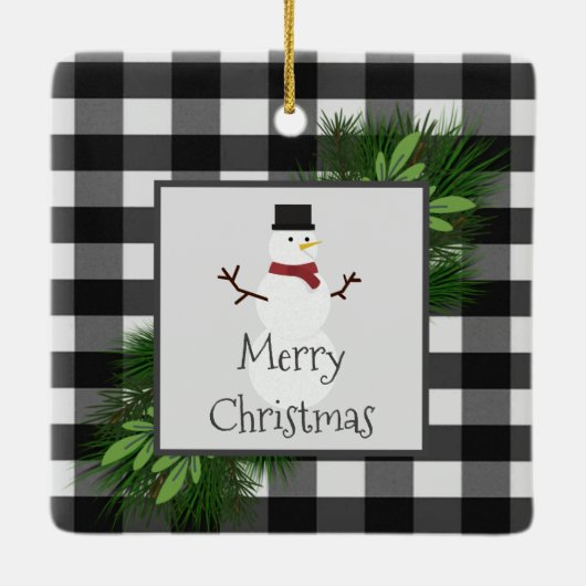 Snowman Buffalo Gepegisterd Ornament (Achterkant)