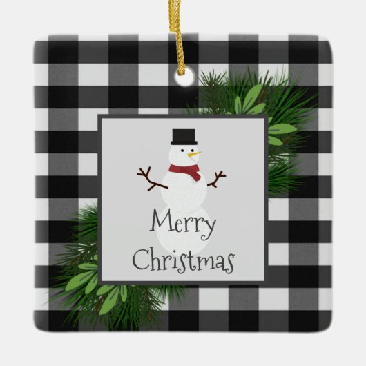 Snowman Buffalo Gepegisterd Ornament (Voorkant)