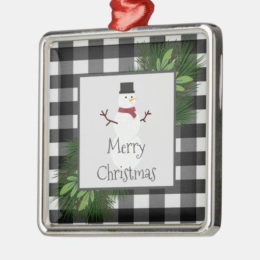 Snowman Buffalo Gepegisterd Ornament (Links)