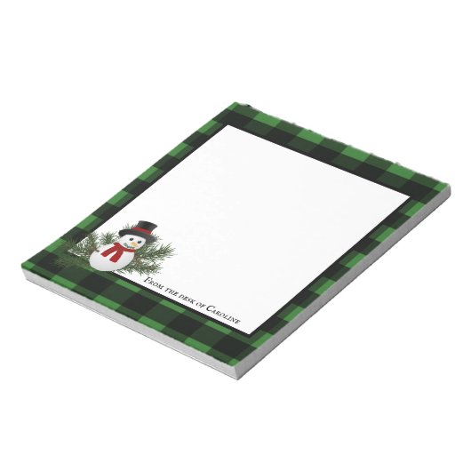 Snowman Buffalo Gepersonaliseerd Notitieblok (Linkerzijde)