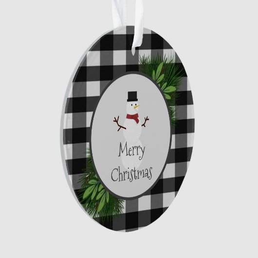 Snowman Buffalo Ornament (voorkant)