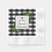 Snowman Buffalo Papier Napkin Servet (Voorkant)