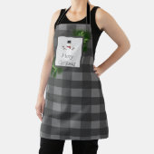 Snowman Buffalo Plaid Kerstmis | Grijs Schort (Insitu)