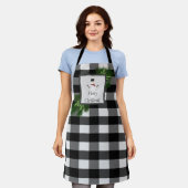 Snowman Buffalo Plaid Kerstmis | zwart Schort (Gedragen)