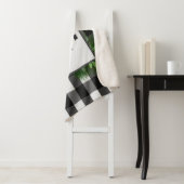 Snowman Buffalo Plaid Sherpa Blanket | Black Deken (In situ)