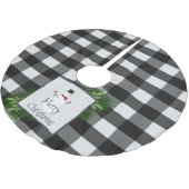 Snowman Buffalo Plaid | Zwart-Wit Kerstboom Rok (Gekanteld)