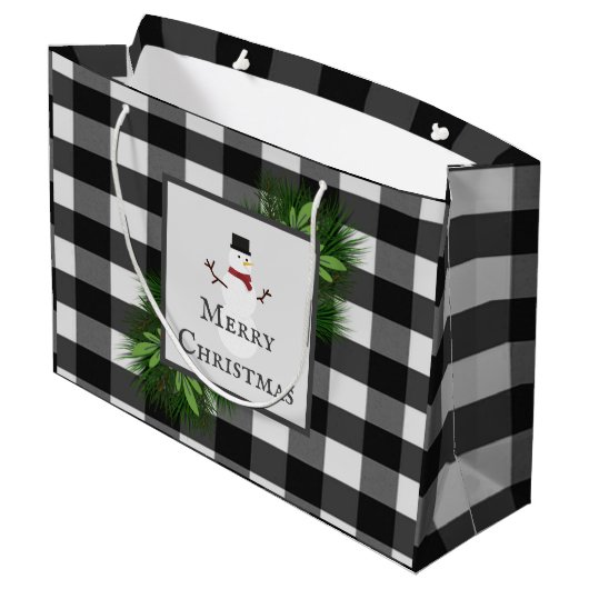 Snowman Buffalo Play Gift Bag Groot Cadeauzakje (Achterkant Gekanteld)
