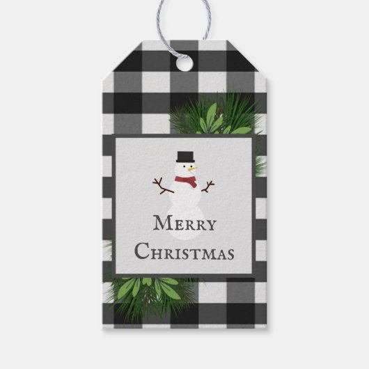 Snowman Buffalo Play Gift Label Cadeaulabel (Voorkant)