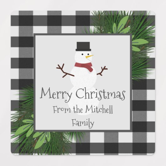 Snowman Buffalo Pset-baklabels Labels (Design 1)