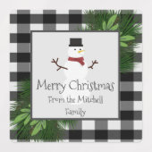Snowman Buffalo Pset-baklabels Labels (Design 2)