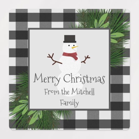 Snowman Buffalo Pset-baklabels Labels (Design 2)