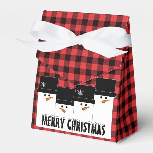 Snowman Buffalo Pset Favor Box met kerstmis Bedankdoosjes (Voorkant Zijde)