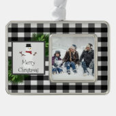 Snowman Buffalo Pset Framed Ornament (Voorkant)