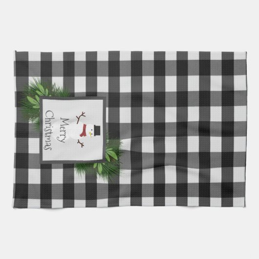 Snowman Buffalo Pset Kitchen Towel Theedoek (Horizontaal)