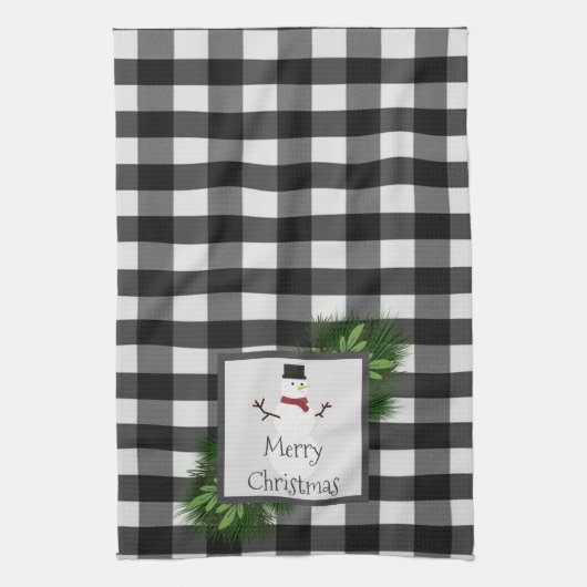 Snowman Buffalo Pset Kitchen Towel Theedoek (Verticaal)