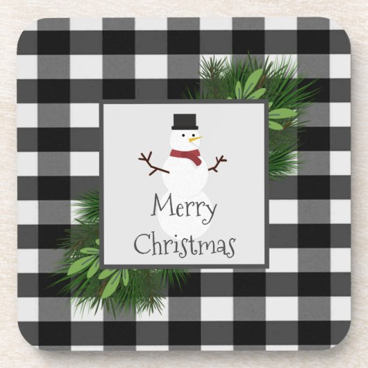 Snowman Buffalo Pset Plastic Onderzetter (Voorkant)