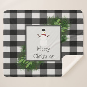 Snowman Buffalo Pset Sherpa Blanket Sherpa Deken