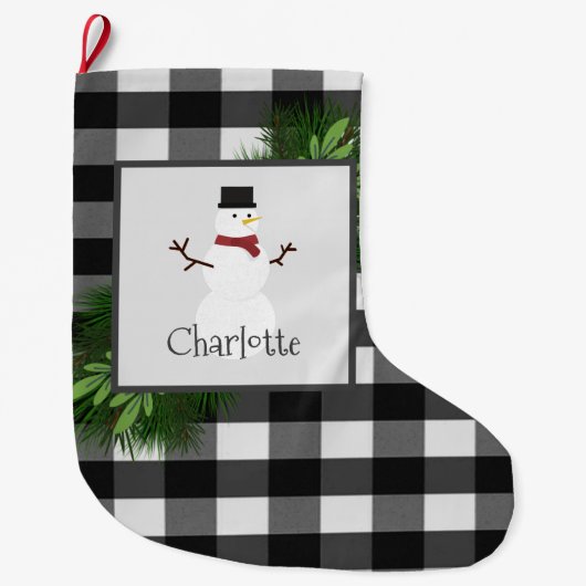 Snowman Buffalo Pset Stocking Grote Kerstsok (Voorkant)