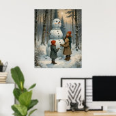Snowman Builders-Poster Poster (Thuiskantoor)