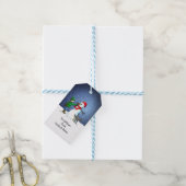 Snowman Building Cadeaulabel (Met Touw)