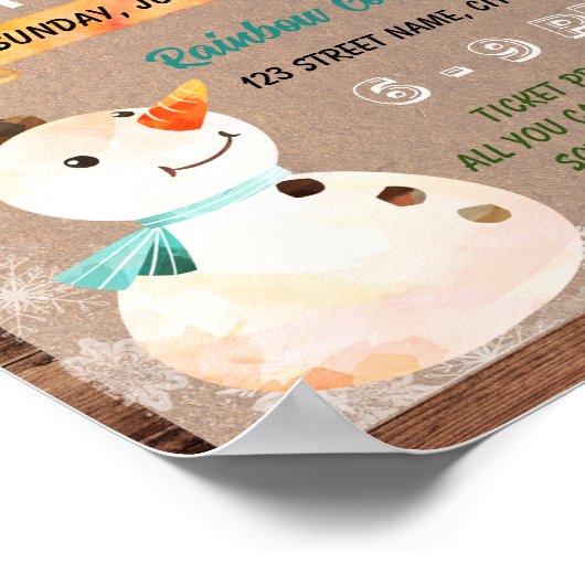 Snowman Building Wedstrijd schoolflyer Poster (Hoek)