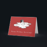 Snowman Business-kerstkaarten Feestdagen Kaart<br><div class="desc">kerstkaarten voor zakelijk gebruik met een gesmolten snowman en het bericht "warme feestvreten". Pas de binnenkant aan de wensen van uw vakantiekaart aan.</div>
