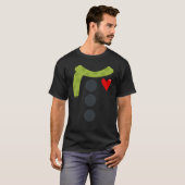 Snowman Button Costume Funny Kerstmis Mannen W T-shirt (Voorkant volledig)