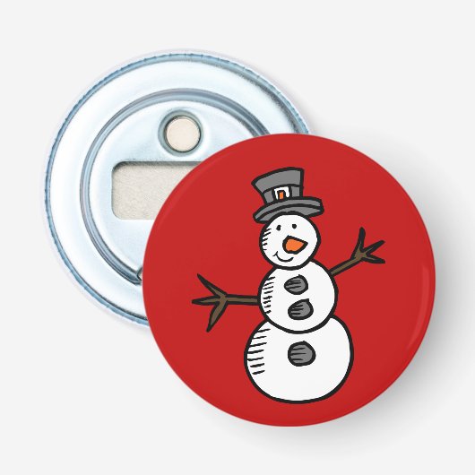 Snowman Button Flesopener (Voorkant)