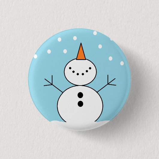 Snowman Button: "Het is Sneeuwend" Ronde Button 3,2 Cm (Voorkant)