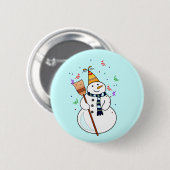 Snowman Button vieren (Voorkant /achterkant)
