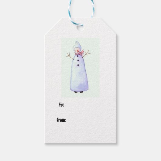 Snowman cadeau label cadeaulabel (Voorkant)