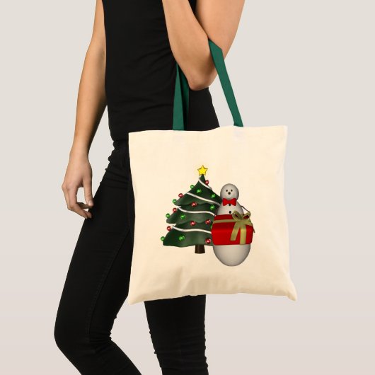 Snowman Cadeau Tree kerstfeestdag Canvas tas (Voorkant (product))