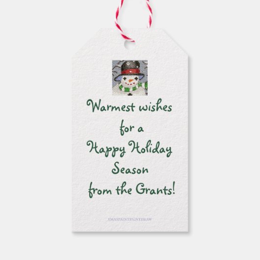 Snowman Cadeaulabel (Achterkant)