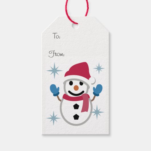 Snowman Cadeaulabel (Voorkant)