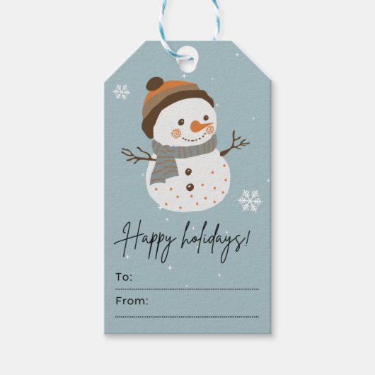 Snowman Cadeaulabel (Voorkant)