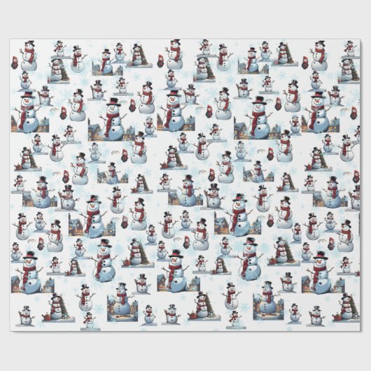 Snowman Cadeaupapier (Vlak)