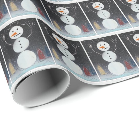 Snowman Cadeaupapier (Rol Hoek)