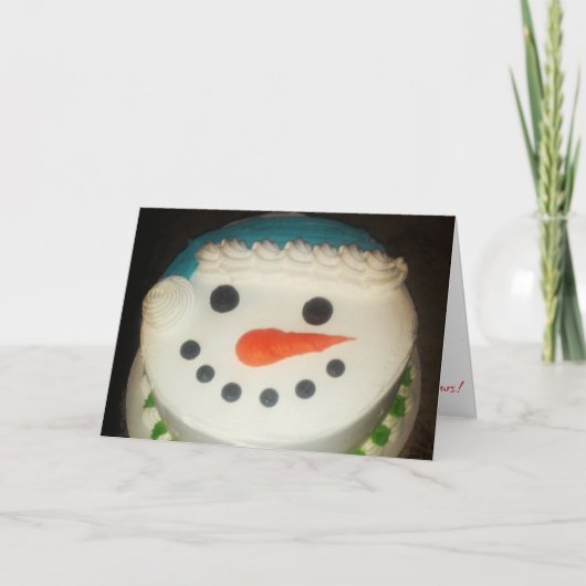 “Snowman Cake” Kerstkaart #1 Kaart (Voorkant)