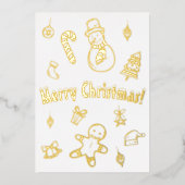 Snowman Candy Bells Folie Feestdagenkaart (Voorkant)