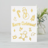 Snowman Candy Bells Folie Feestdagenkaart (Staand Voorkant)