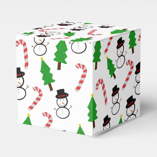 Snowman Candy Cane Christmas Tree Bedankdoosjes (Voorkant Zijde)
