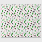 Snowman Candy Cane Christmas Tree Cadeaupapier (Vlak)